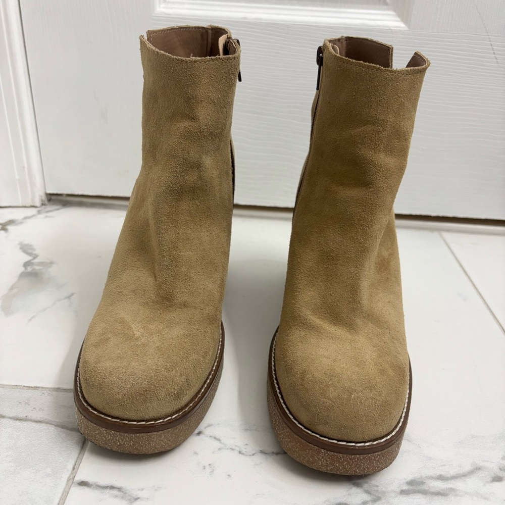 Yokono Suede Chunky Boots Y2K Womens 9 EUR 40 Zip Ankle Platform - Picture 2 of 7
